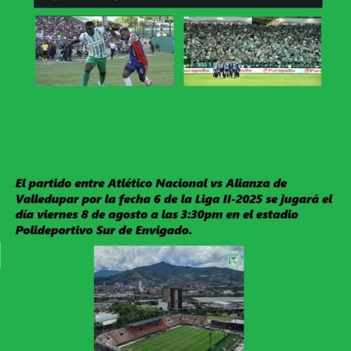BOLETAS ATLETICO NACIONAL VS ALIANZA VALLEDUPAR